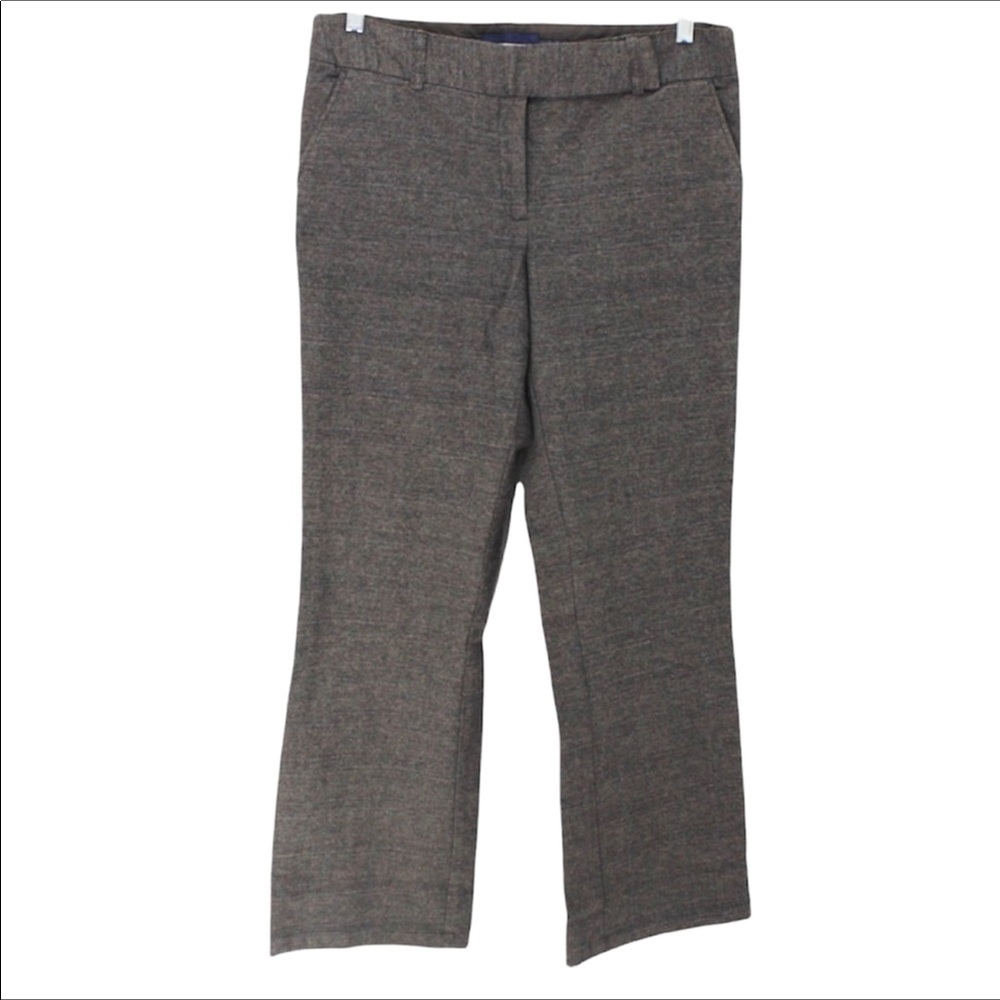 DALIA Collection Cotton Dress Pants Stretch Boot Cut Textured Brown Blue 12